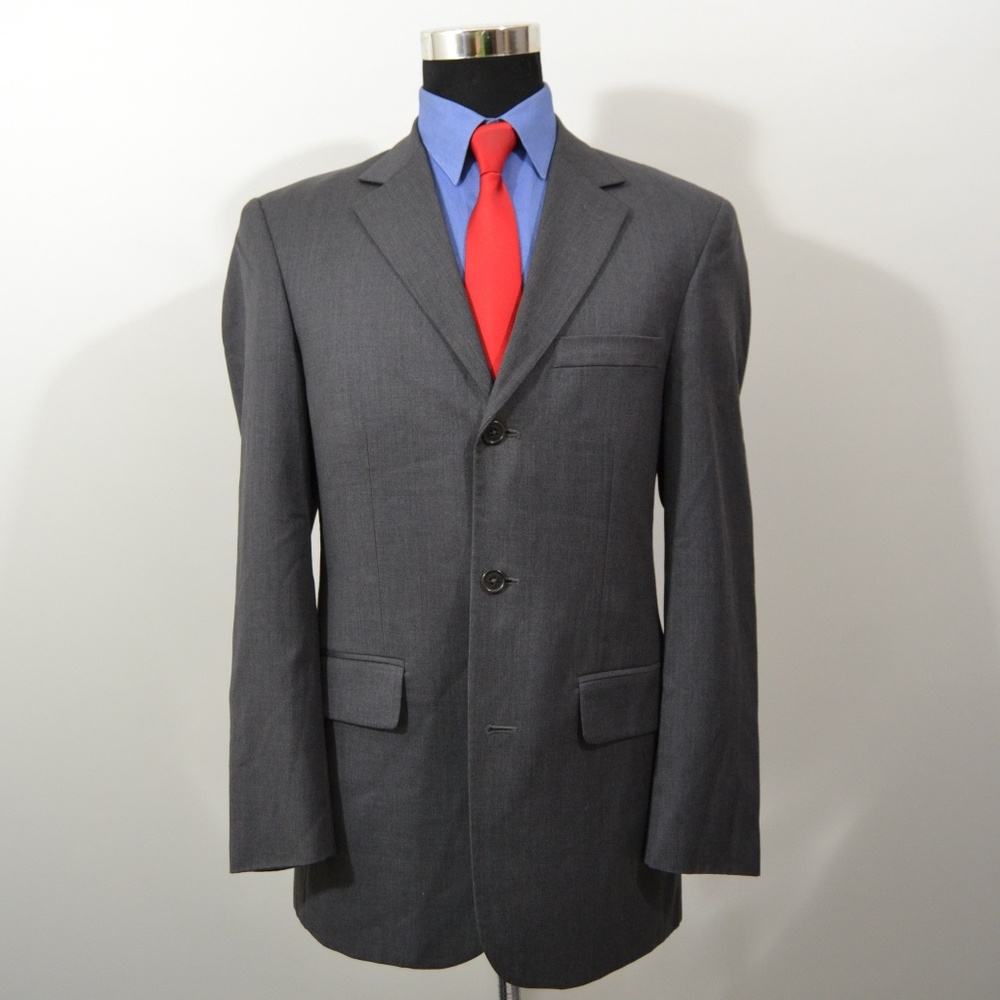 Linea 37R Sport Coat Blazer Suit Jacket Gray Wool